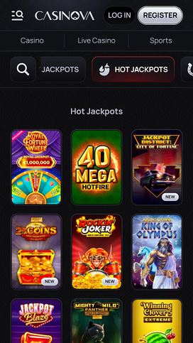 Casinova Casino jackpot mobile