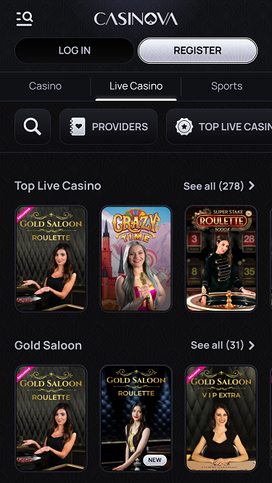 Casinova Casino live dealer mobile