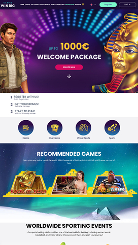 CasinoWinBig homepage mobile