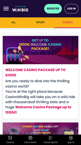 CasinoWinBig promotions mobile
