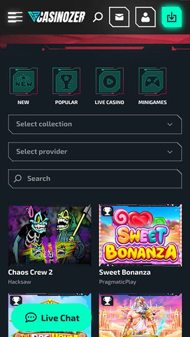 Casinozer games mobile