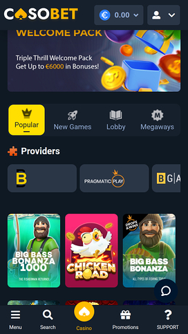 Casobet Casino Game Developers Mobile