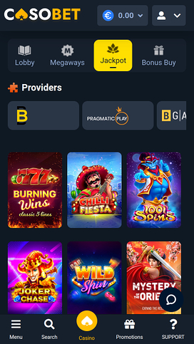 Casobet Casino Jackpot Mobile