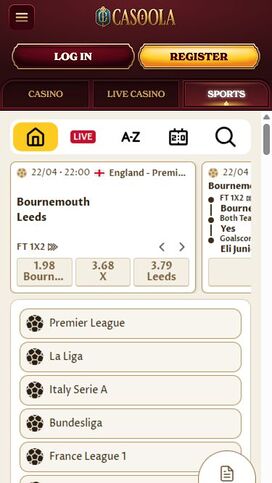 CasoolaCasino Mobile Live Sports