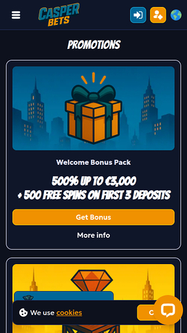 Promociones móviles del casino Casper Bets