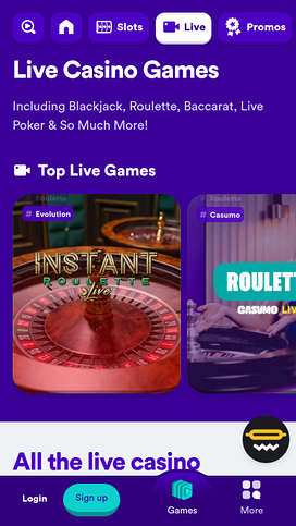 Casumo Casino Live Dealer Mobile