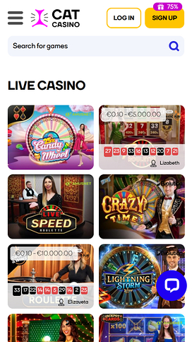 Cat Casino Live Dealer Mobile