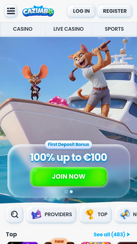 Cazimbo Casino Homepage Mobile