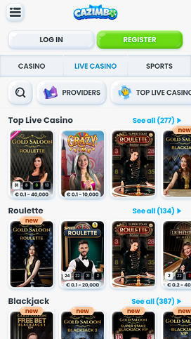 Cazimbo Casino Live Dealer Mobile