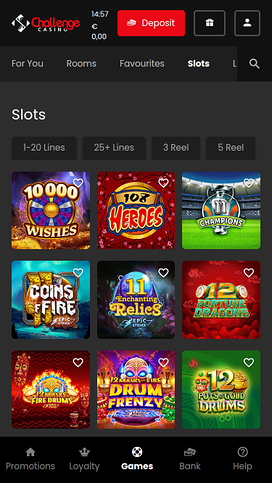 Challenge Casino Games Mobile