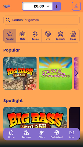 Cheeky Casino Homepage Mobile