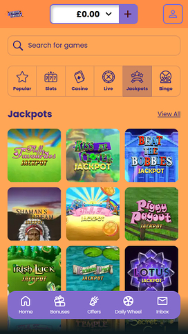 Cheeky Casino jackpot desktop