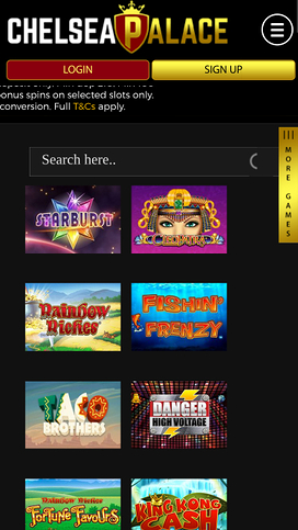 Chelsea Palace Casino games mobile