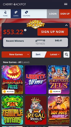 Cherry Jackpot Casino games mobile