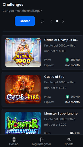 Chips.GG Casino Mobile Challenges