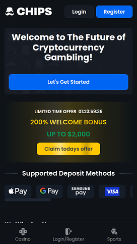 Chips.GG Casino Mobile Homepage