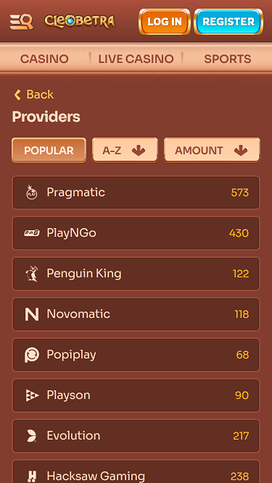 Cleoberta Casino Game Developers Mobile