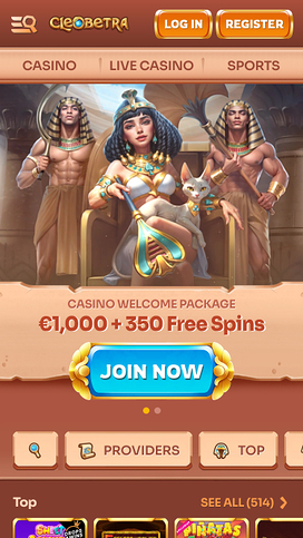 Cleoberta Casino Homepage Mobile