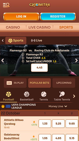 Cleoberta Casino Live Sports Mobile