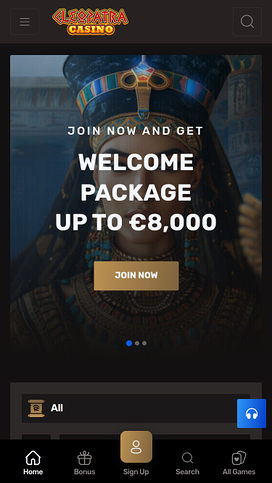 Cleopatra Casino Homepage Mobile
