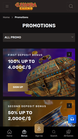 Cleopatra Casino Promotions Mobile