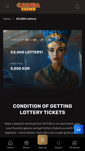 Cleopatra Casino Lottery Mobile