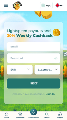 Cobber Casino Homepage Mobile