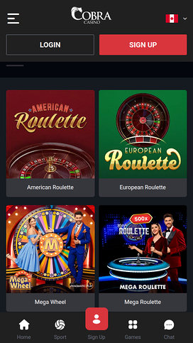 Cobra Casino Live Dealer Mobile