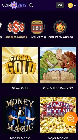 CoinBets777 Casino Mobile Image Jackpot