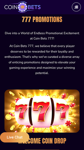 CoinBets777 Casino Promotions Mobile
