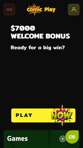 ComicPlay Casino Homepage Mobile