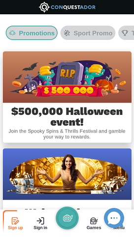 Conquestador Casino Promotions Mobile