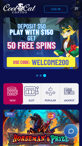 Cool Cat Casino Homepage Mobile