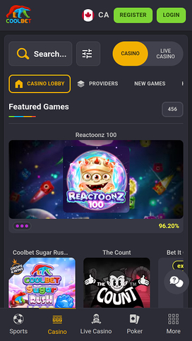 Coolbet Homepage Mobile