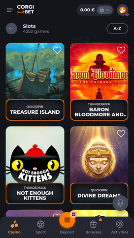 Corgibet Casino Game Developers Mobile