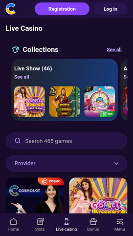 Cosmolot Casino Mobile Live Dealer