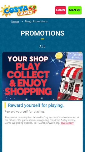 Costa Games Casino Promotions Mobile