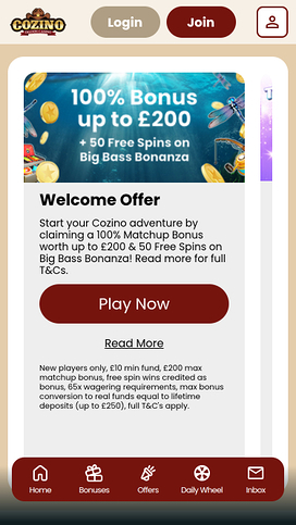 Cozino Casino Promotions Mobile