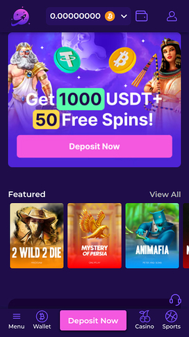 Crashino Homepage Mobile