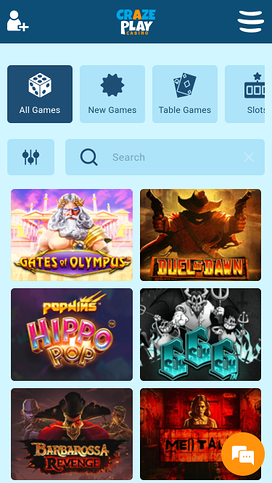 Craze Play Casino Games Mobile