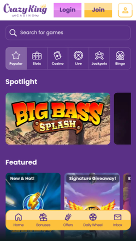 Crazy King Casino Mobile Games