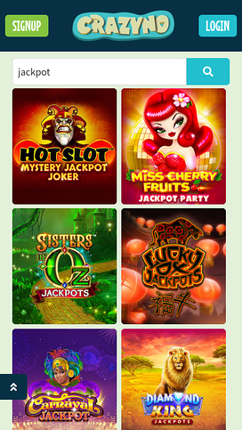 Crazyno Casino Jackpot Mobile
