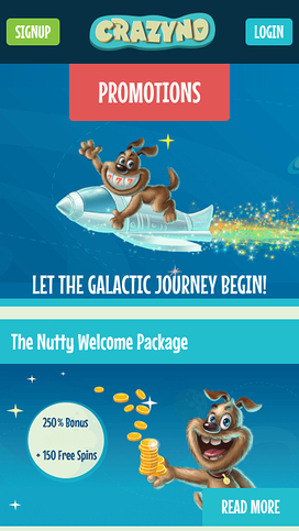 Crazyno Casino Promotions Mobile