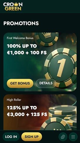CrownGreen Casino Mobile Promotions