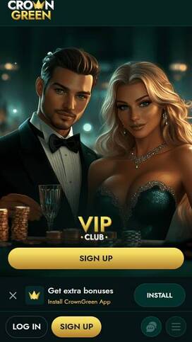 Mobile VIP page screenshot of CrownGreen Casino
