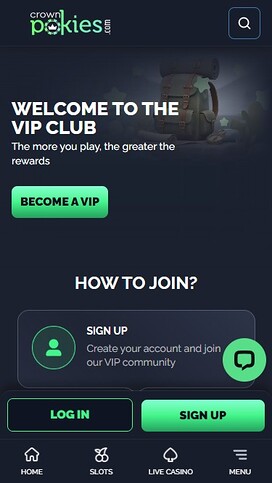 CrownPokies Casino Mobile VIP Program