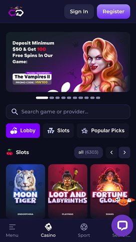 Crypto Games Homepage Mobile