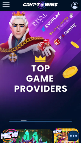 CryptoWins Homepage Mobile