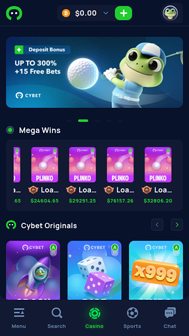 Cybet Casino Homepage Mobile