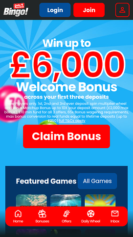 Daily Record Bingo Homepage Mobile